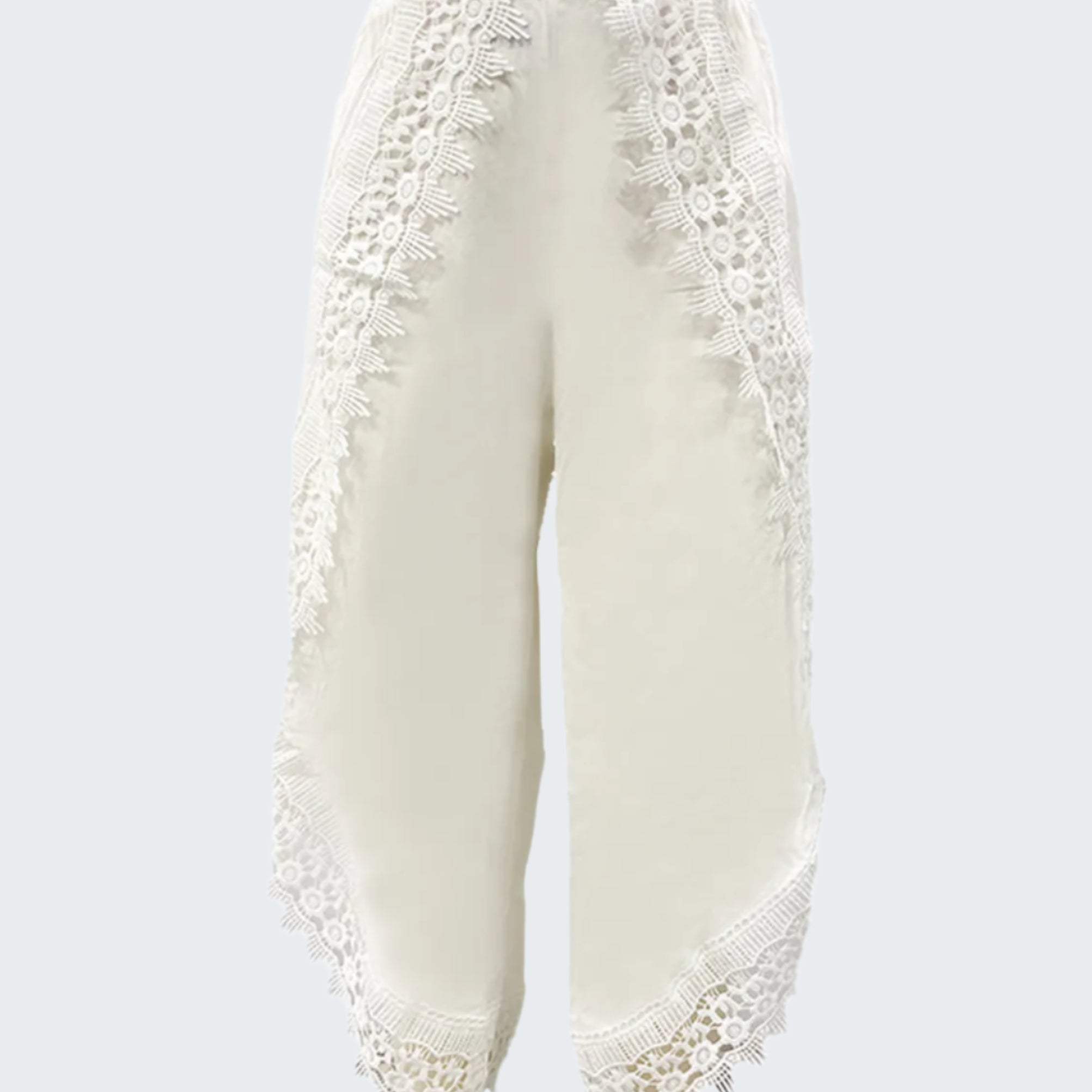 Full Size Lace Detail Wide Leg Pants