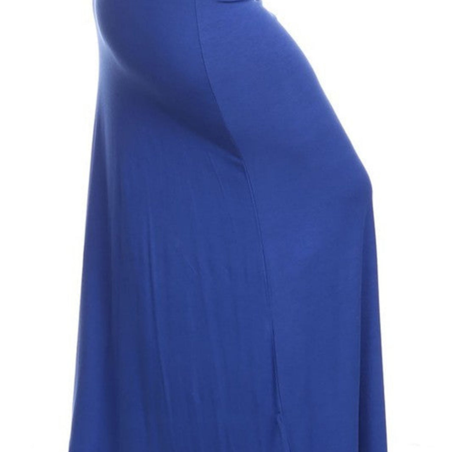 Plus Size Solid High Waisted A-Line Maxi Skirt