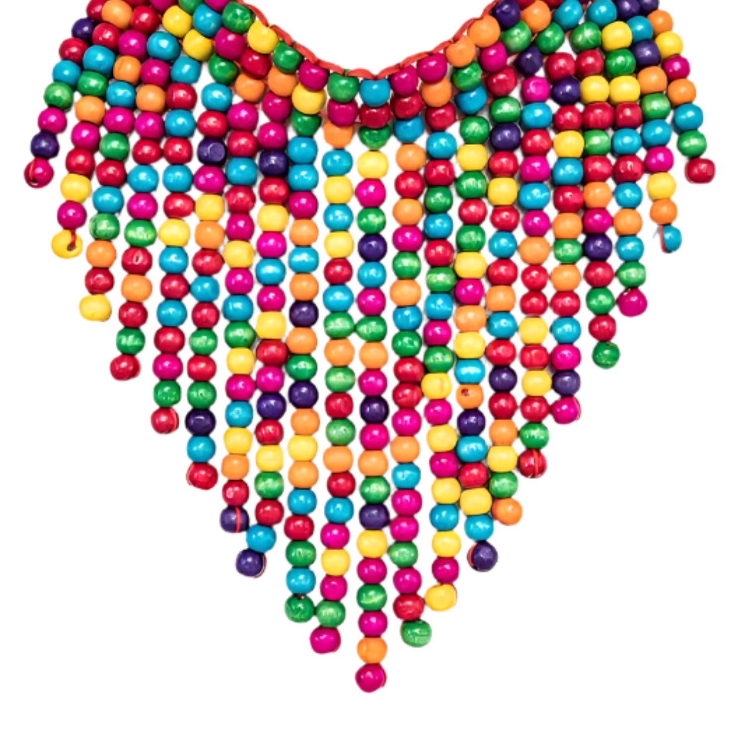 Wooden Beads Statement Necklace Set