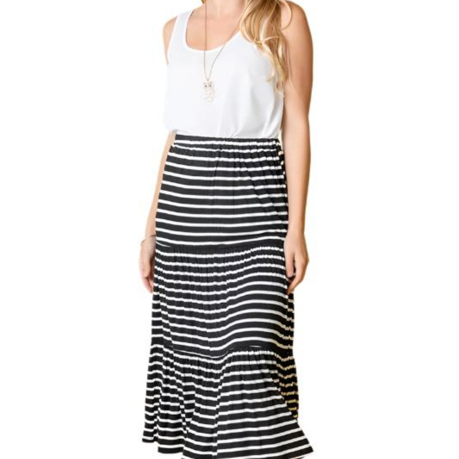 black stripe skirt