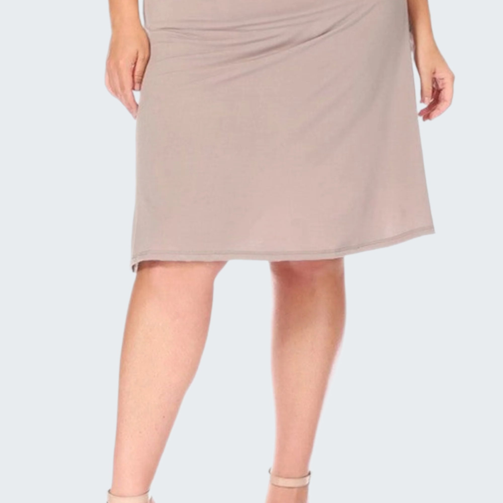 Plus Size Solid A-line Pull On Skirt
