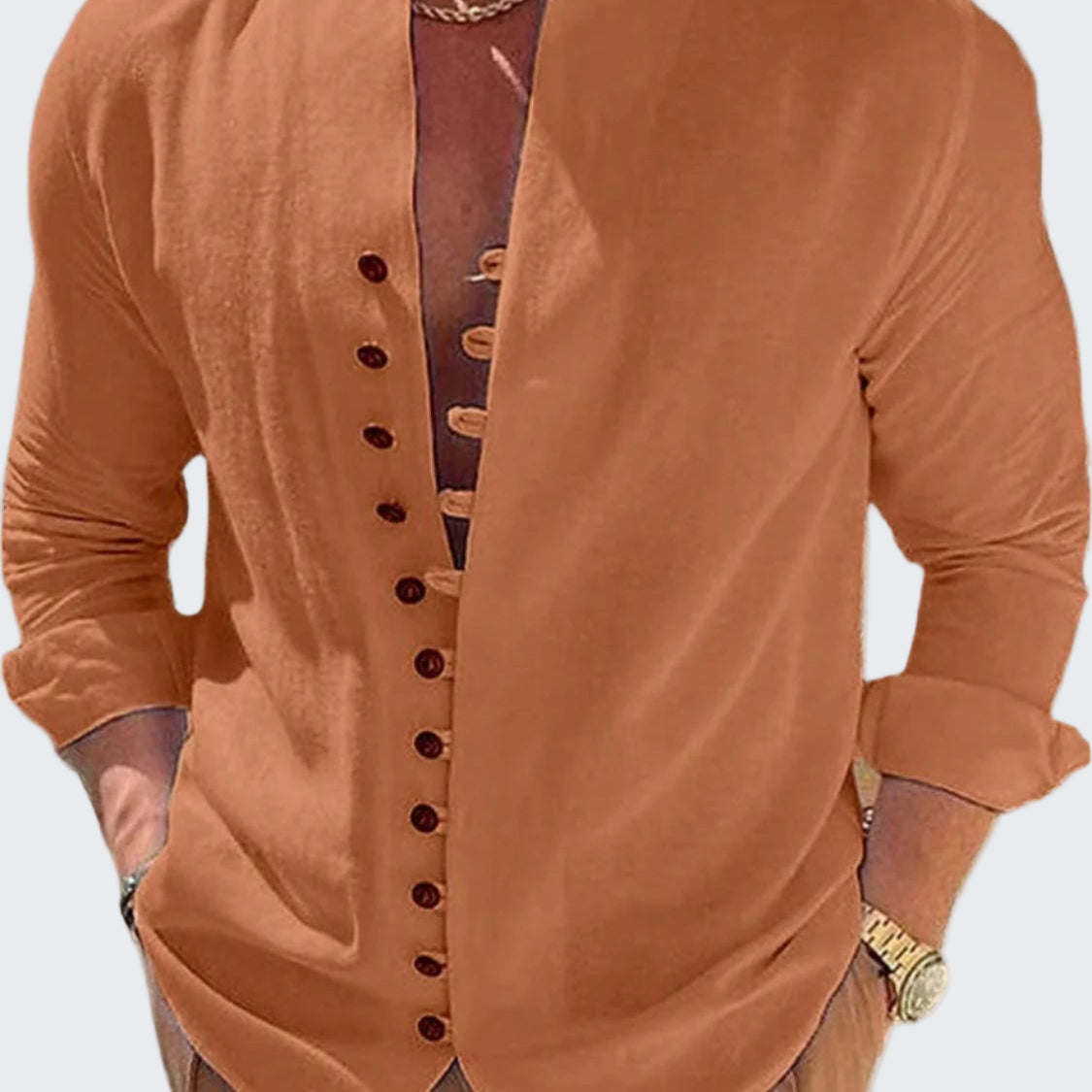 Full Size Button Front Long Sleeve Shirt
