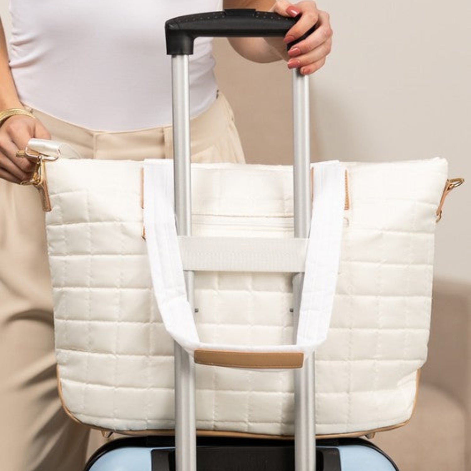 Mila Quilted Traveler Tote with Mini Clutch