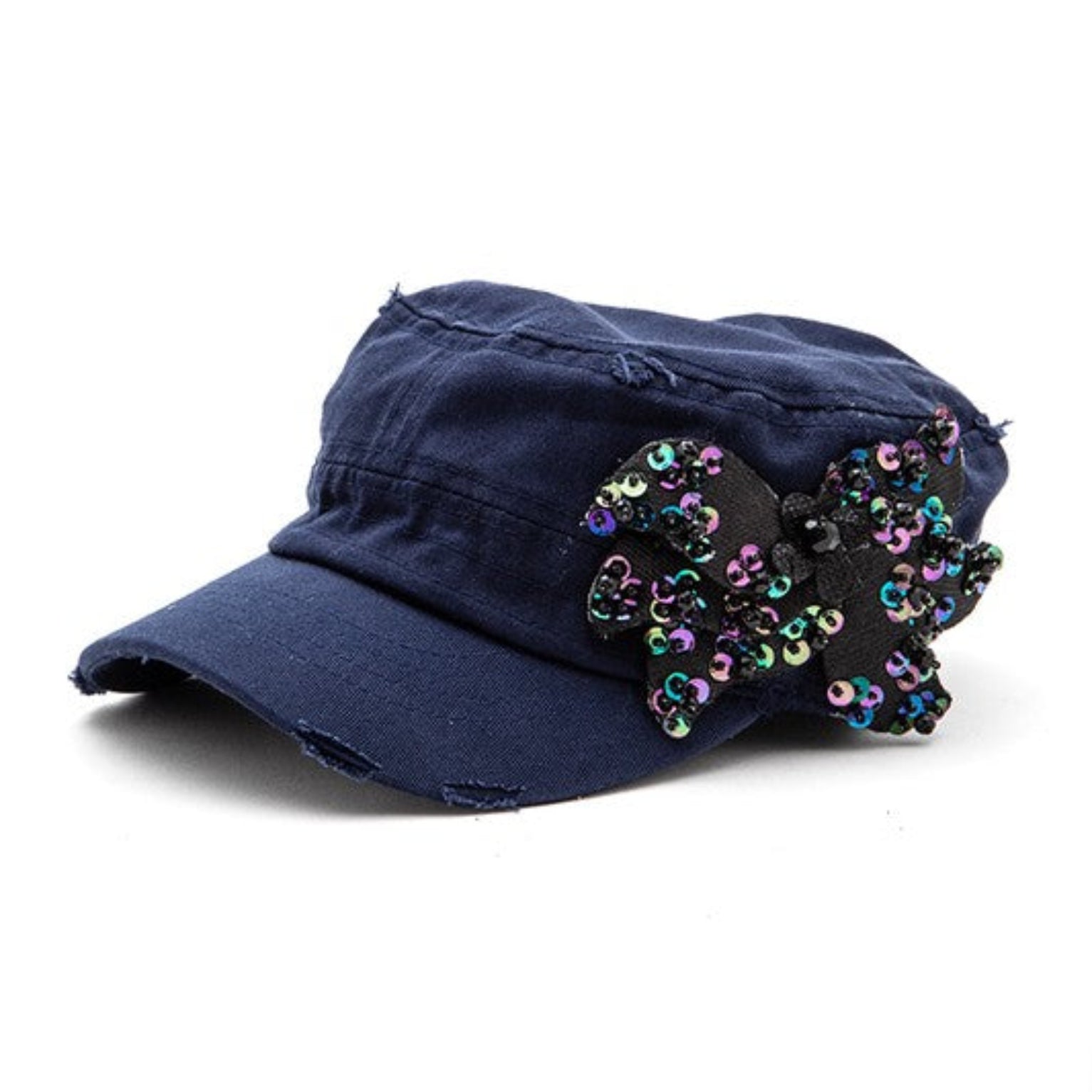 Beaded Butterfly Statement Cadet Hat