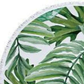 palm leaf round printed beach towel