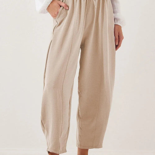 Full Size Drawstring Cropped Jogger Pants Plus Size