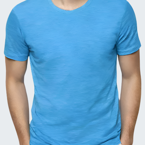 Solid Blue Slub Pima Tee