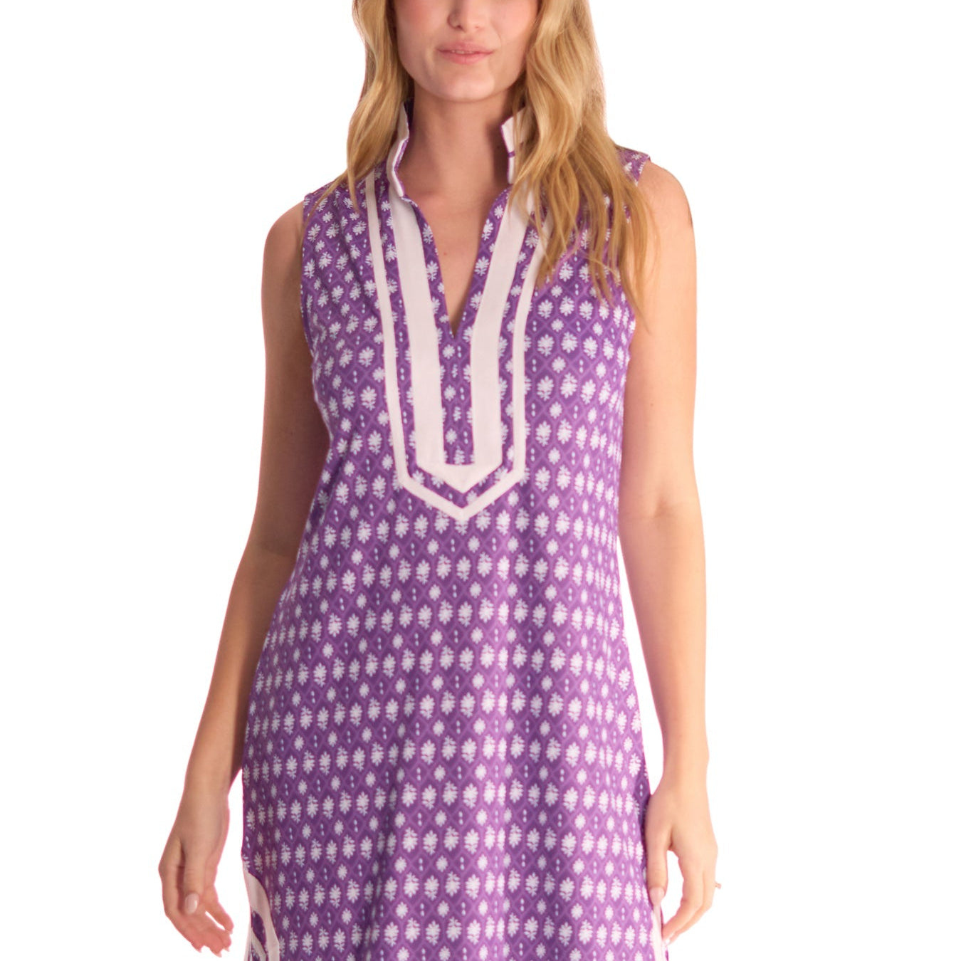 Cabana Life Purple Game Day Sleeveless Tunic Dress