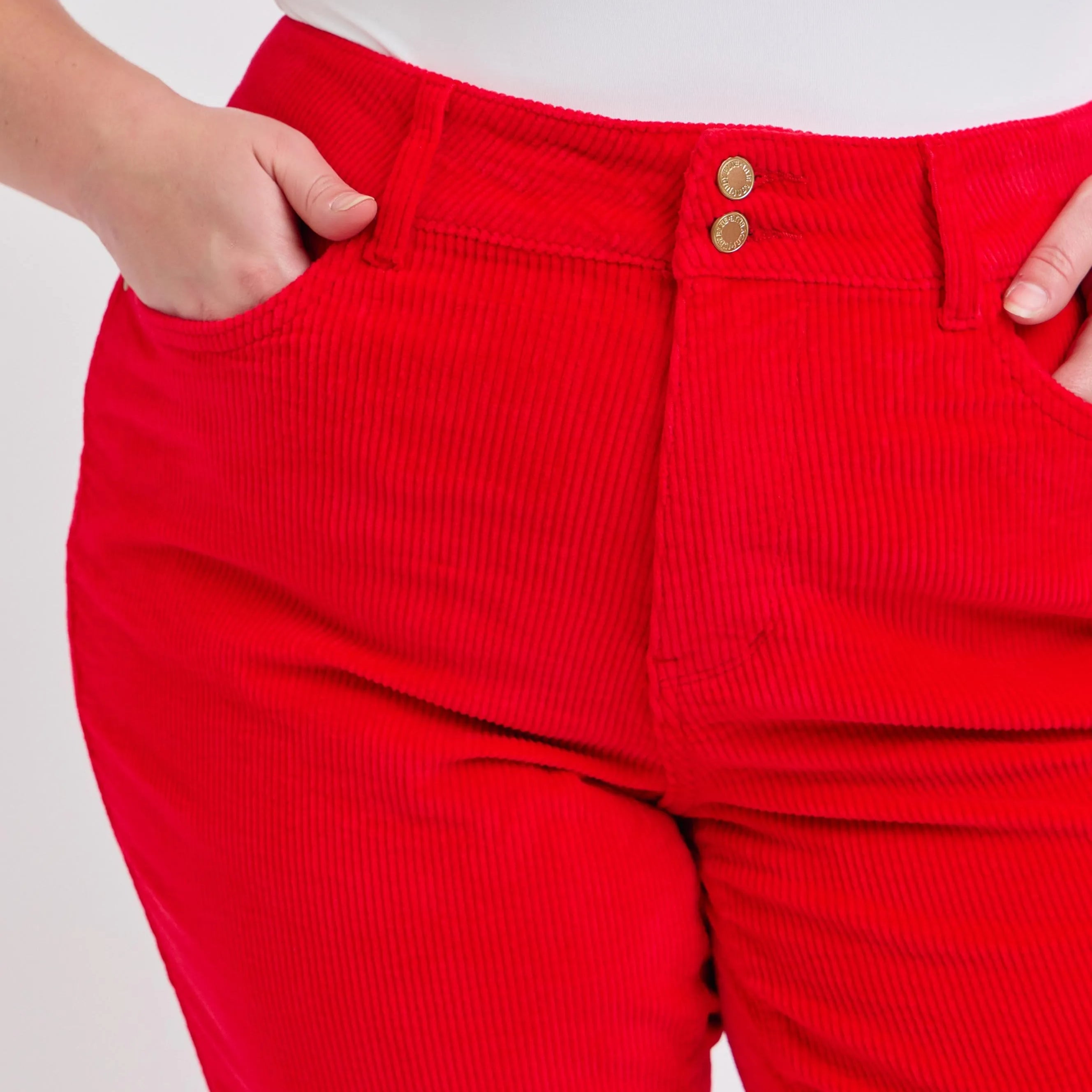 Judy Blue Plus Size High Waist Corduroy Trouser Wide