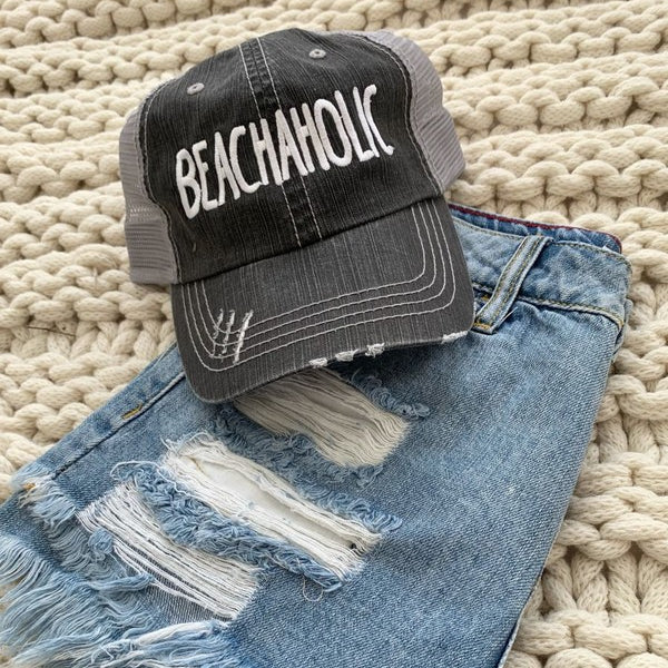 Beachaholic Embroidered Trucker Hat