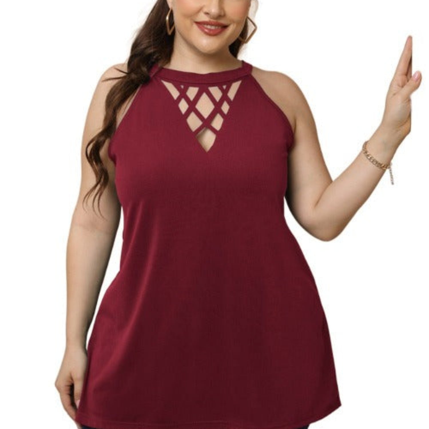 Halter Neck Cutout Sleeveless Dress