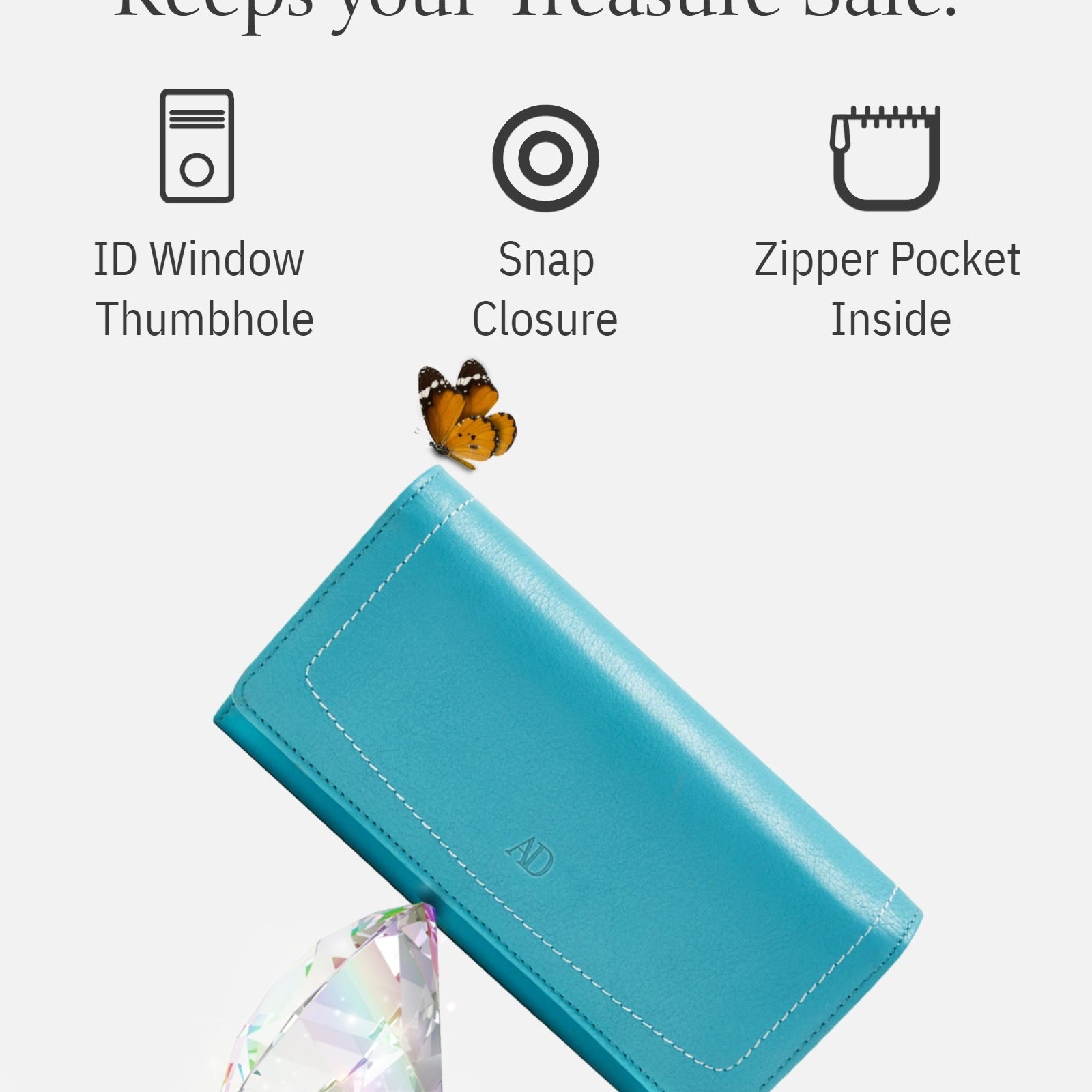 Accordion Clutch With Removable Checkbook Holder