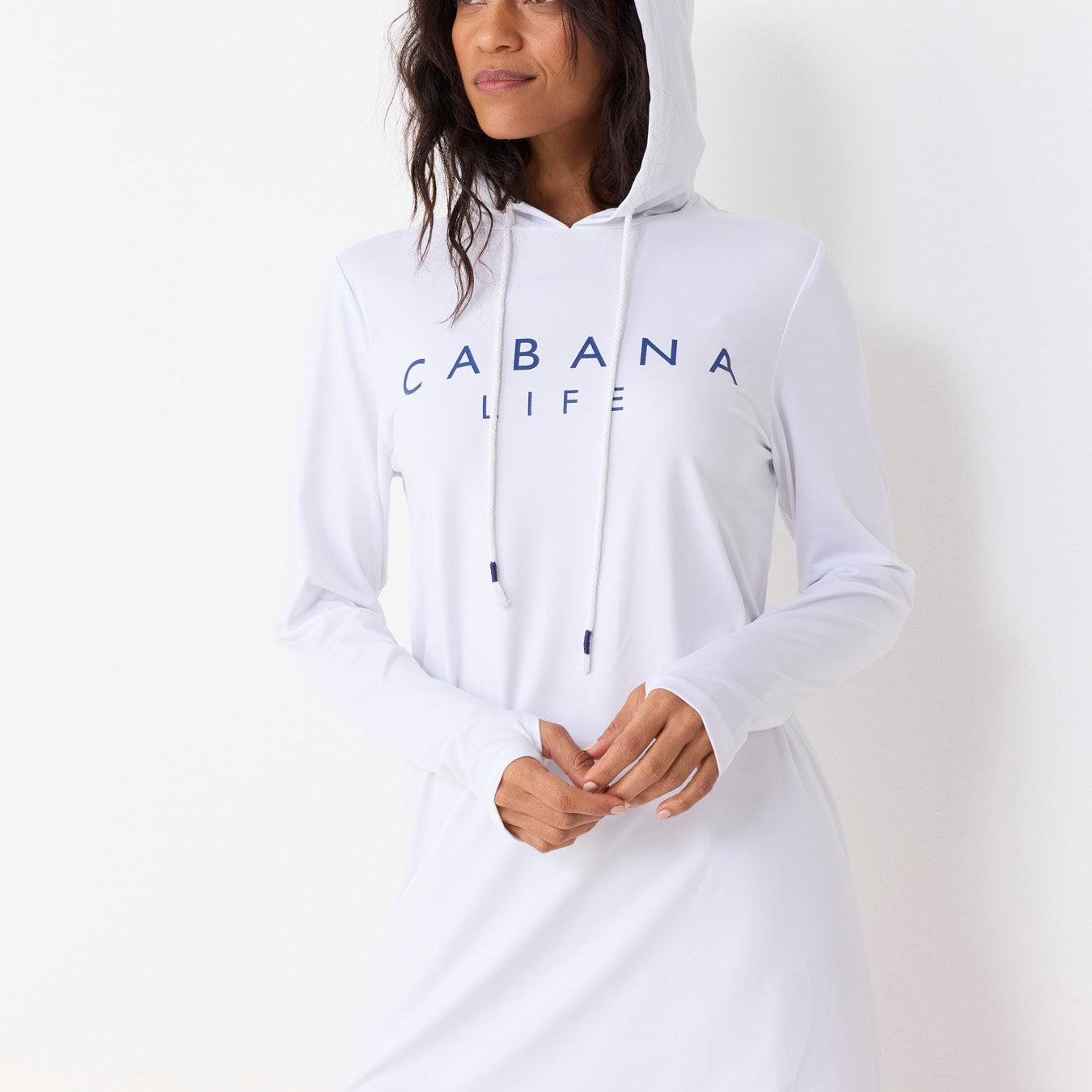 Cabana Life White Cabana Life Hoodie Dress