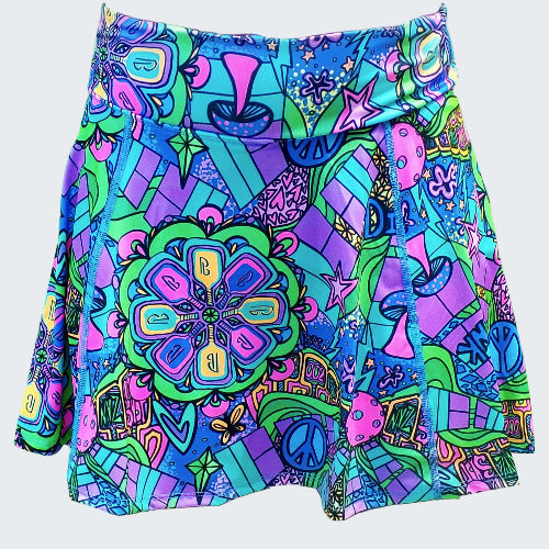 Colorful patterned skirt on a white background