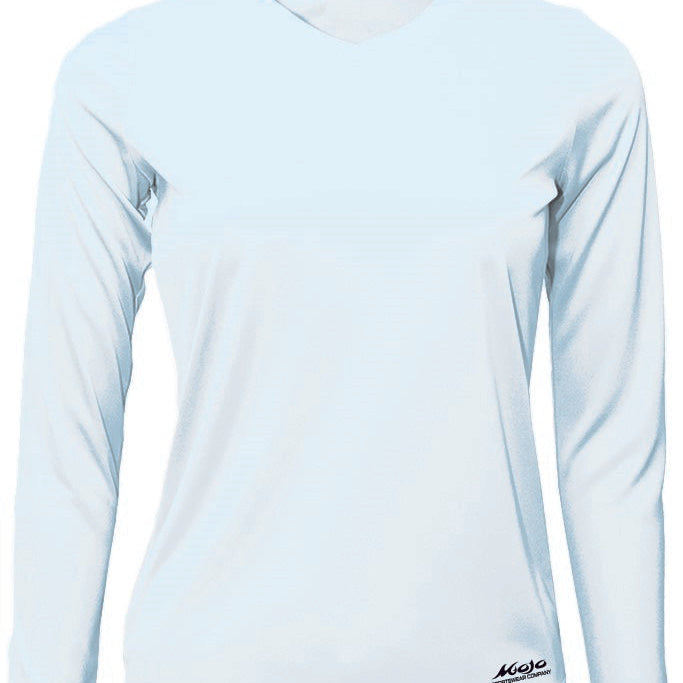 Light blue long-sleeve shirt on a white background