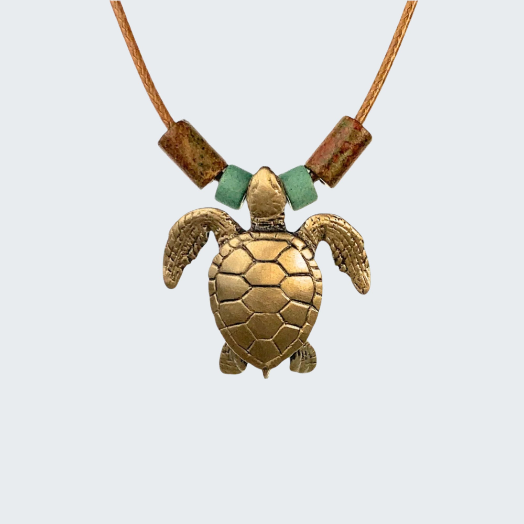 Sea Turtle Necklace Bronze Pendant