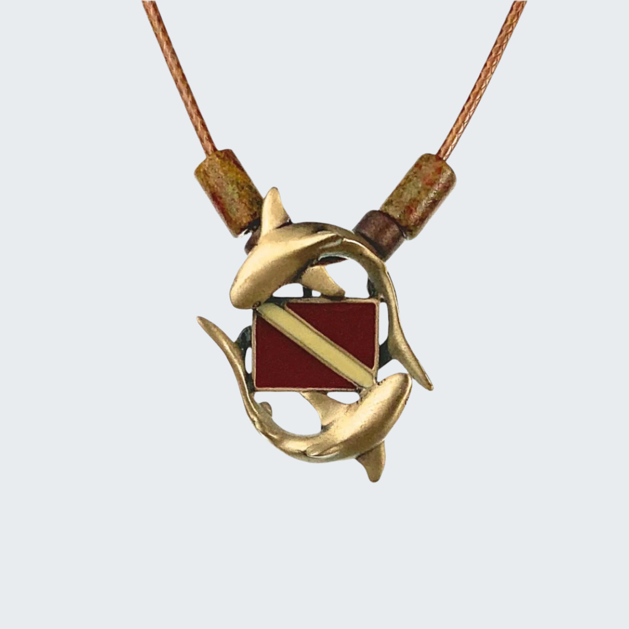 Bronze Dive Shark Pendant Necklace