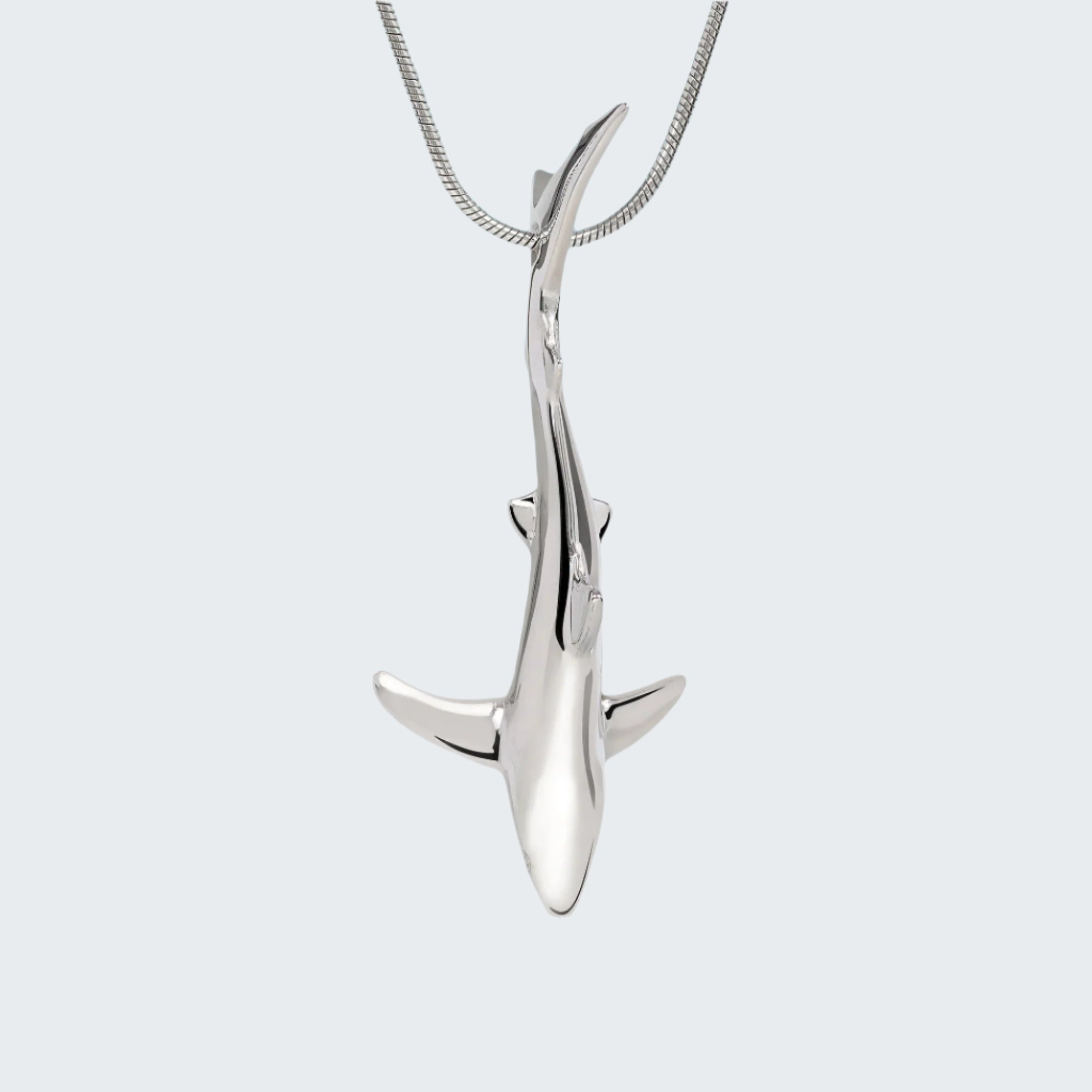 Sterling Silver Blue Shark Pendant Necklace