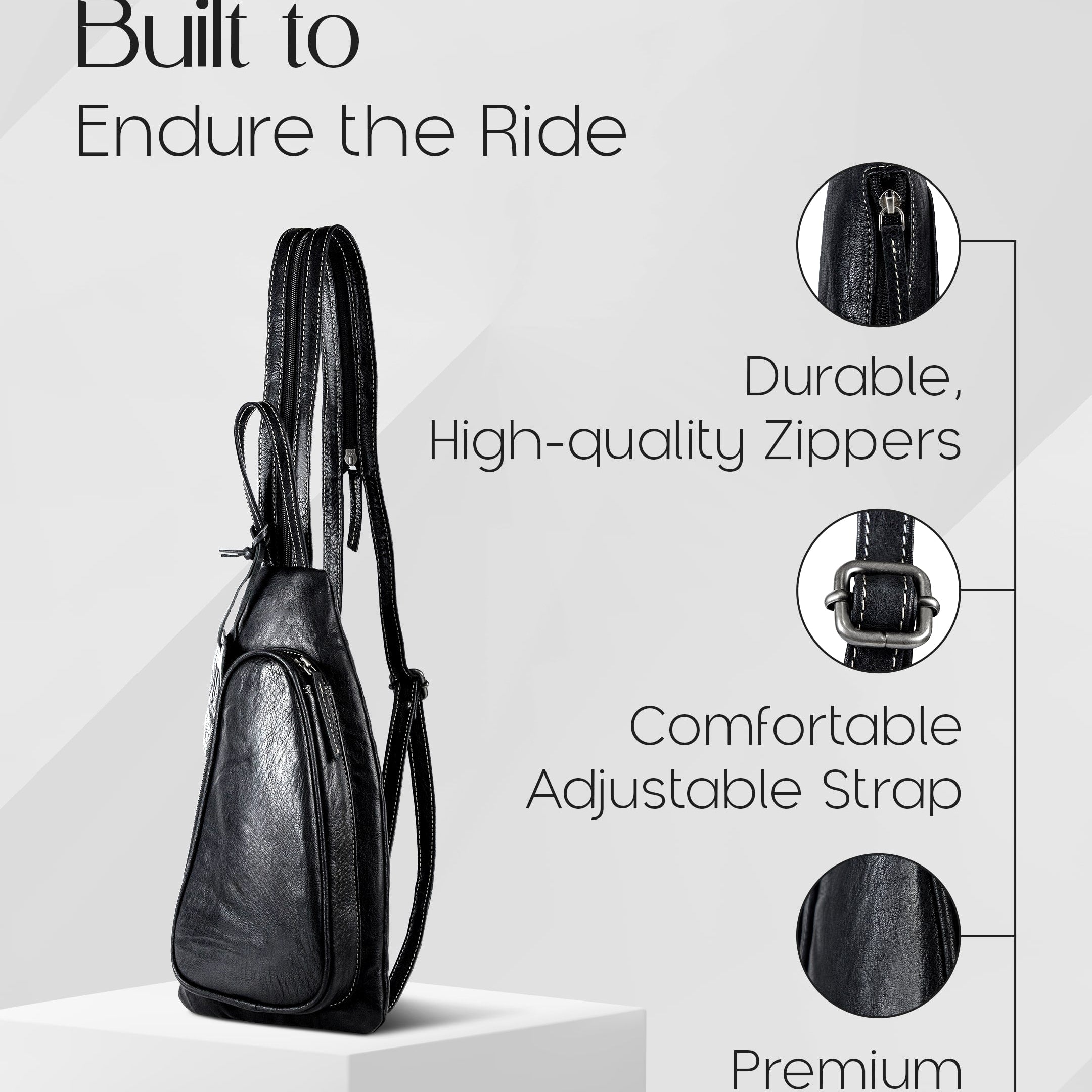Genuine Leather Bikers Sling Bag