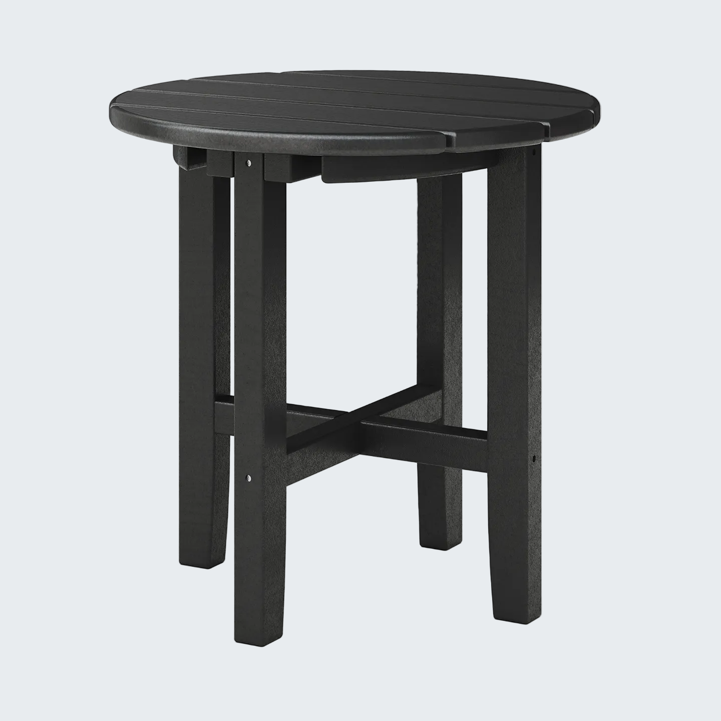 Black round table on a white background