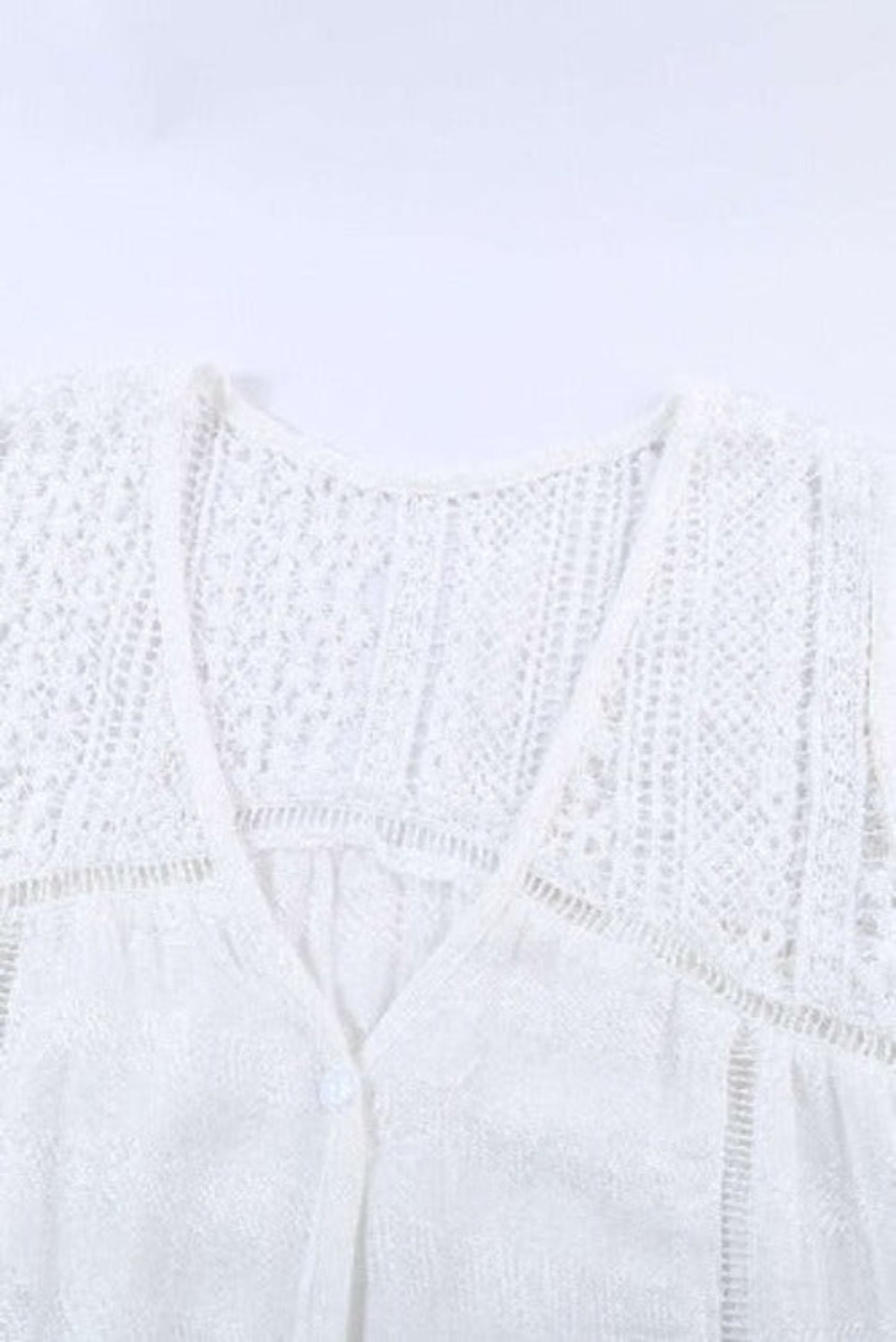 Chic White Lace Tie Front Button Tank Top - Sun of the Beach Boutique