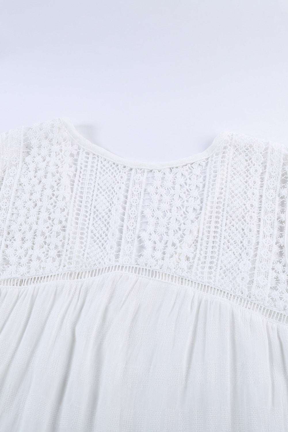 Chic White Lace Tie Front Button Tank Top - Sun of the Beach Boutique