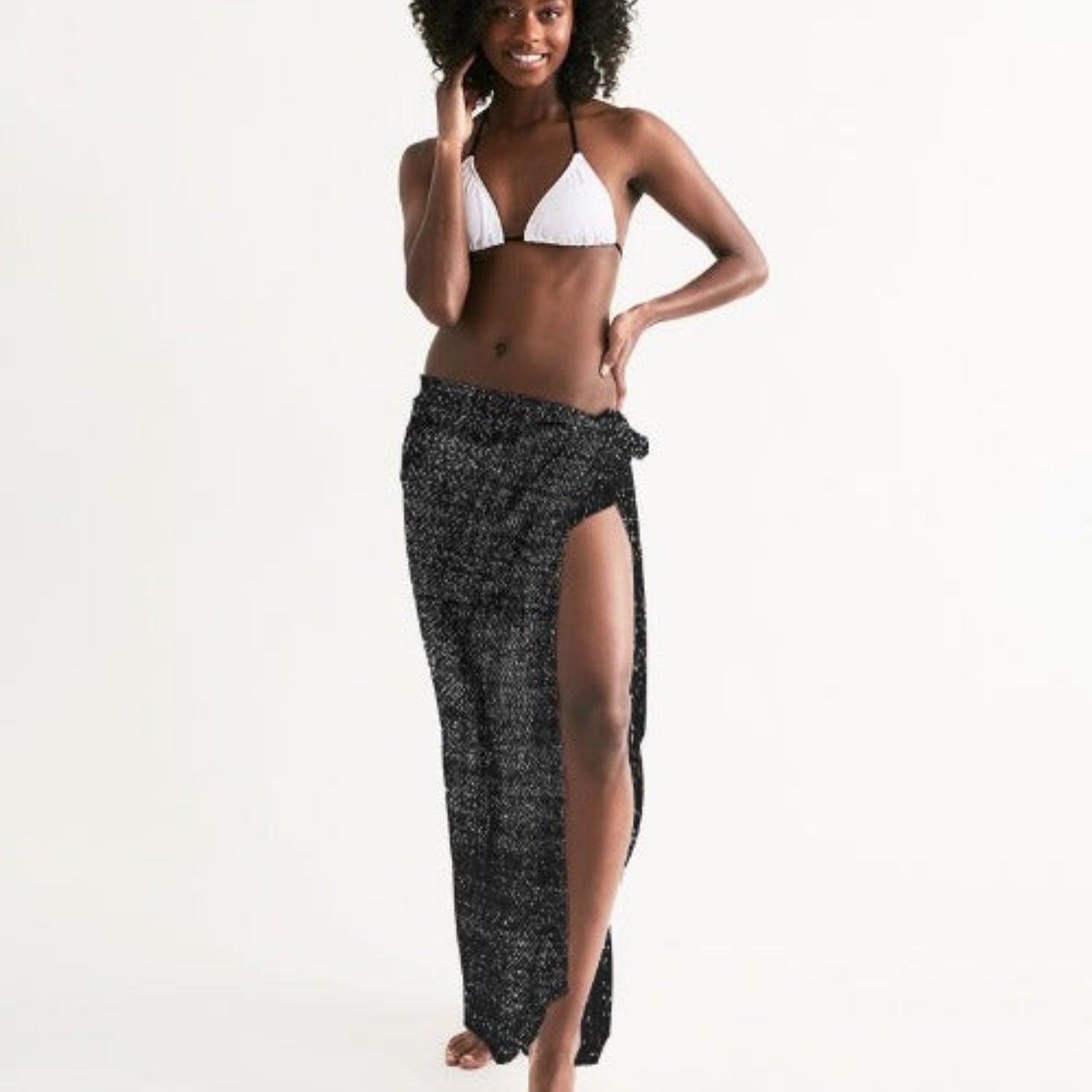 Distressed Black Sheer Sarong