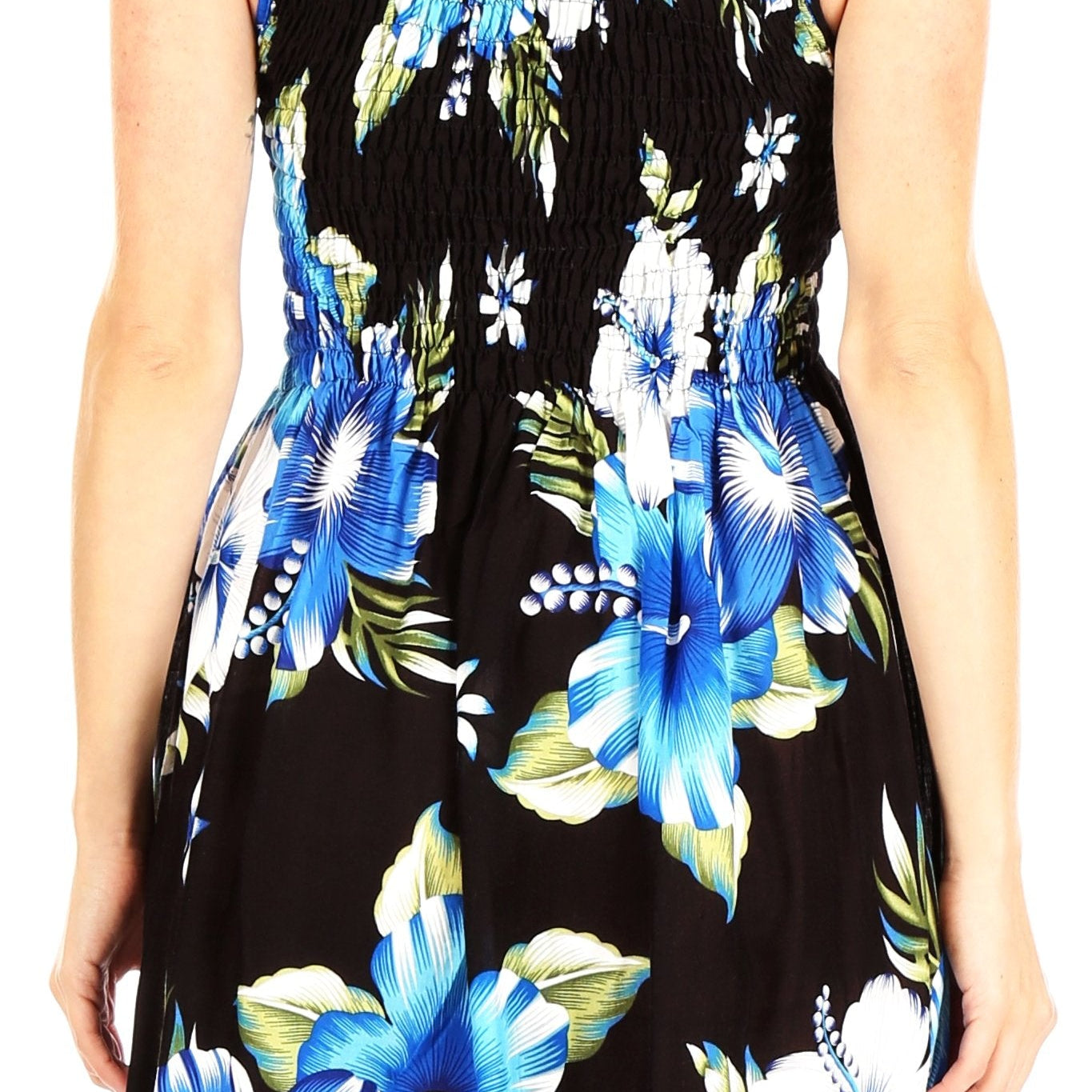 Sakkas - Murni Cocktail Elastic Stretchy Floral Print Dress