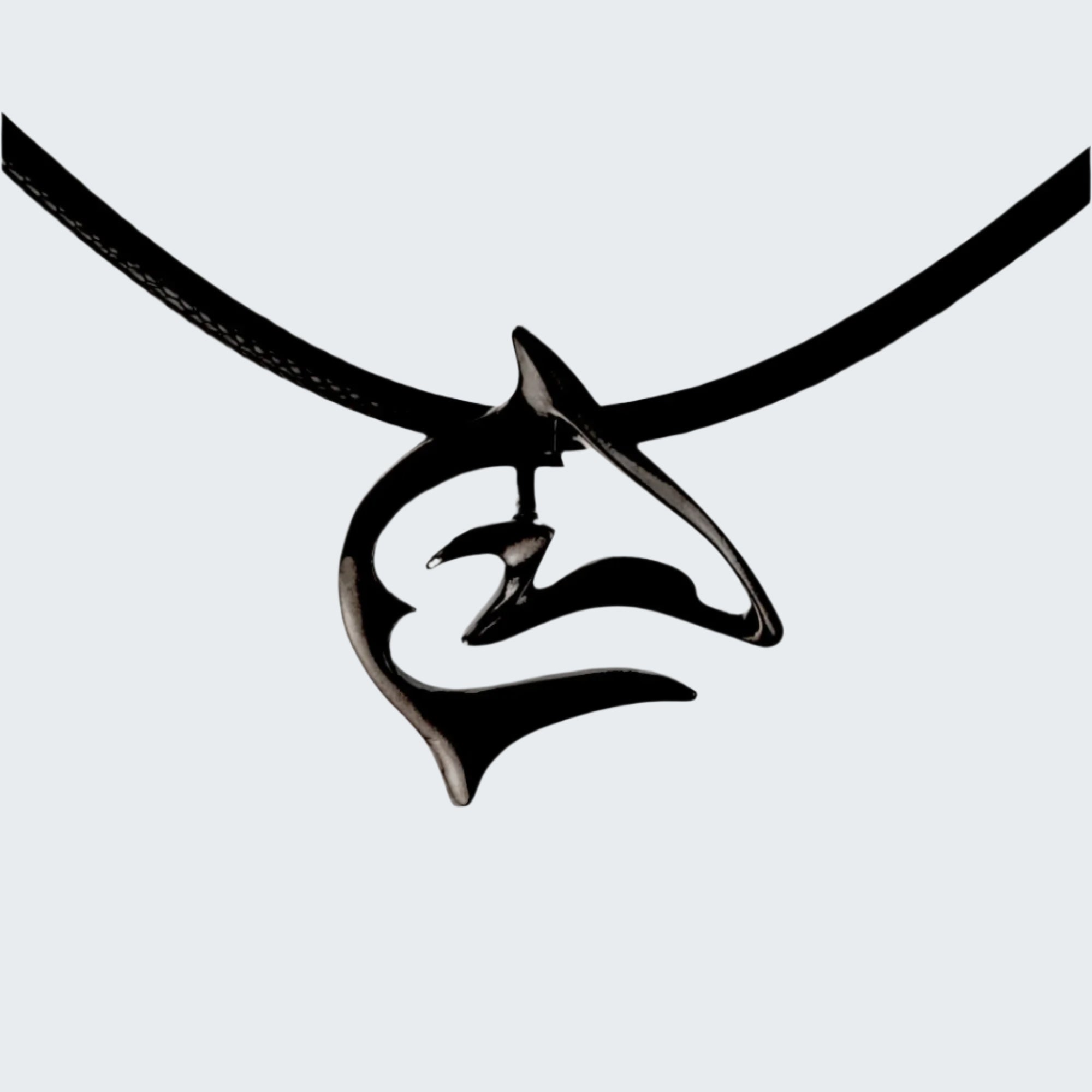Hematite Finish Shark Necklace