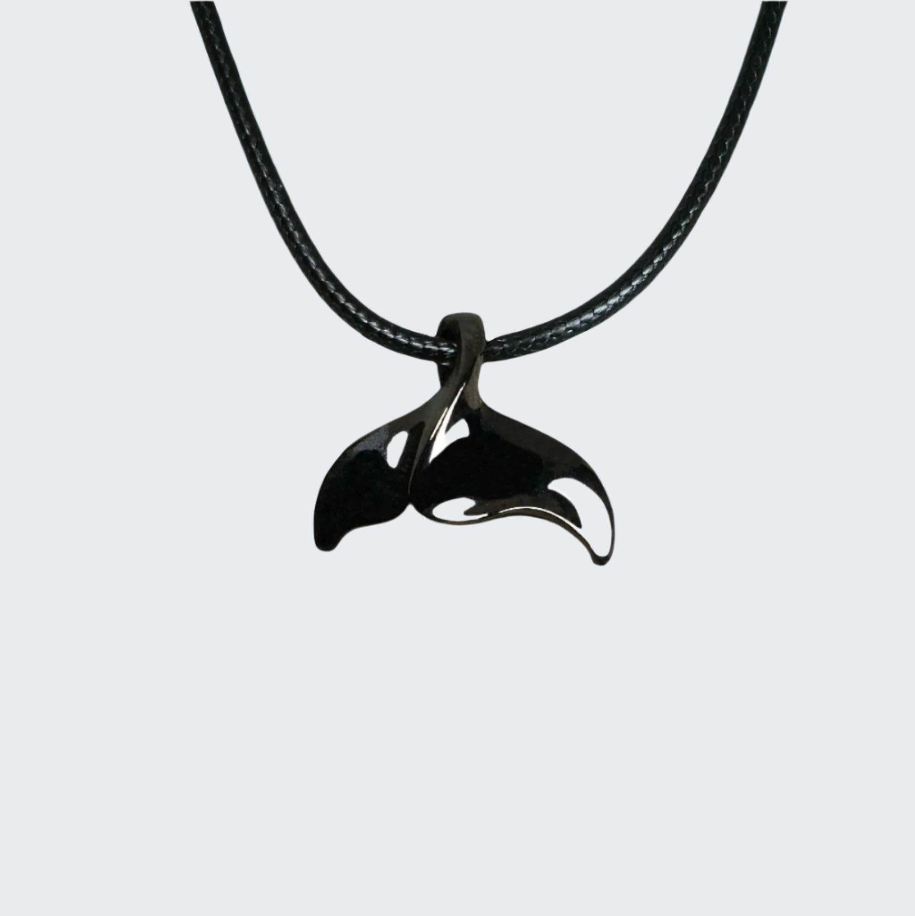 Black Whale Tail Necklace