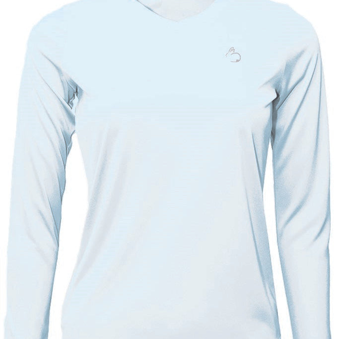 Light blue long-sleeve shirt on a white background