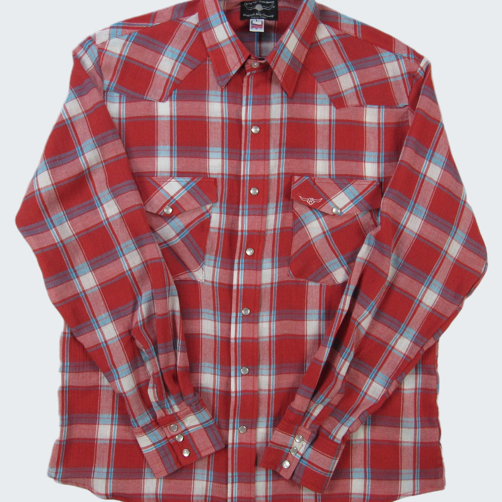 Red plaid shirt on a white background
