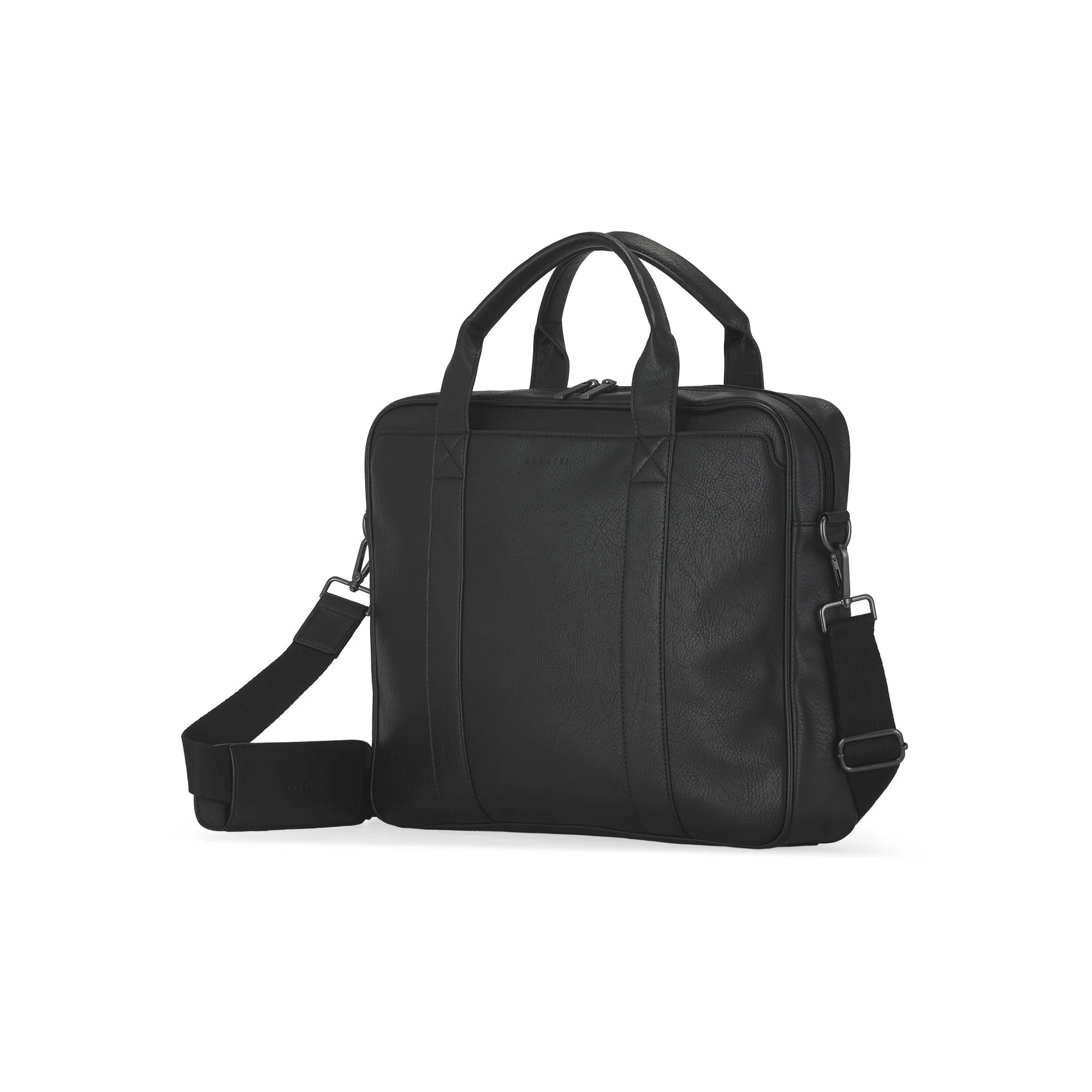 Black shoulder bag on a white background