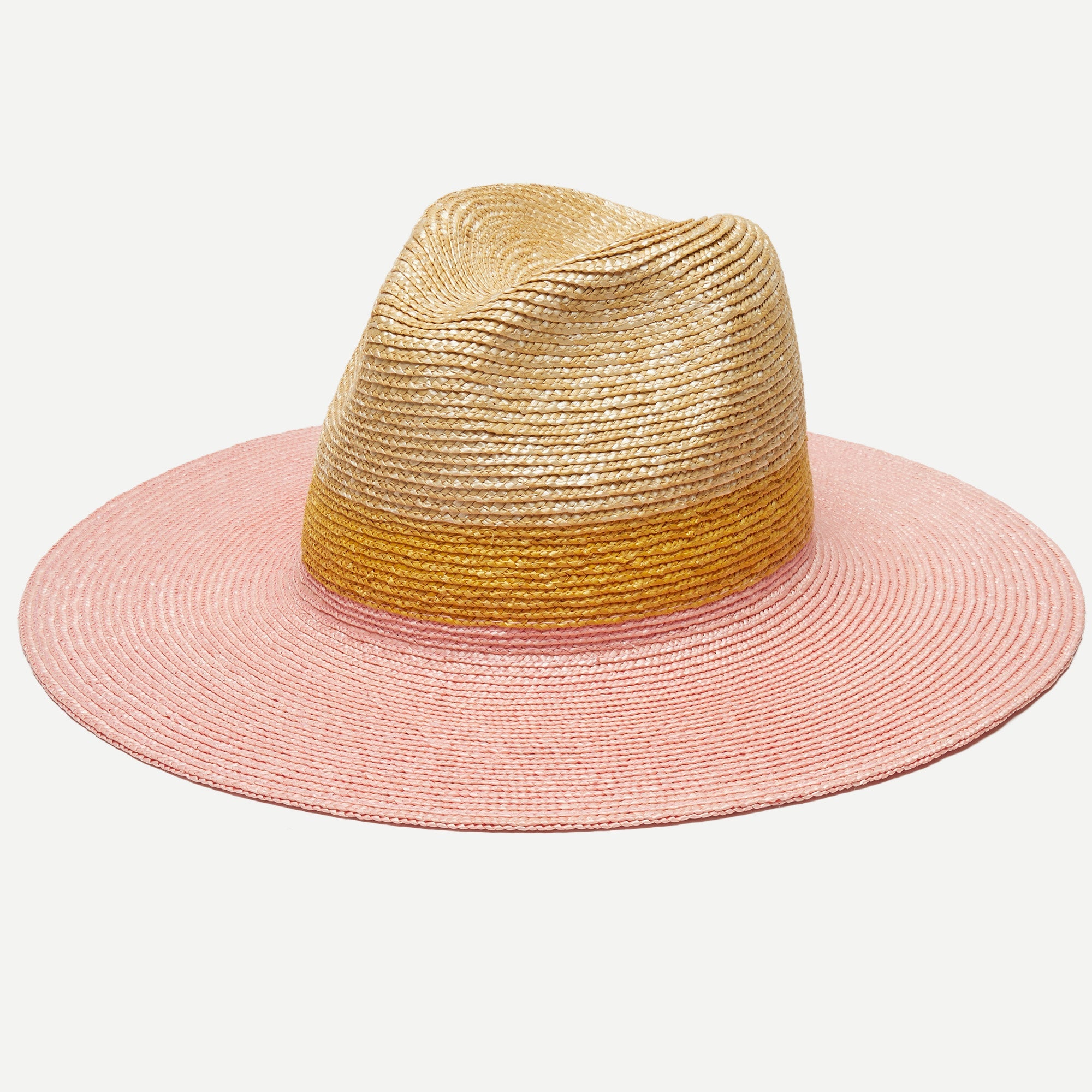 Bondi Wheat Straw Hat in Pink and Gold
