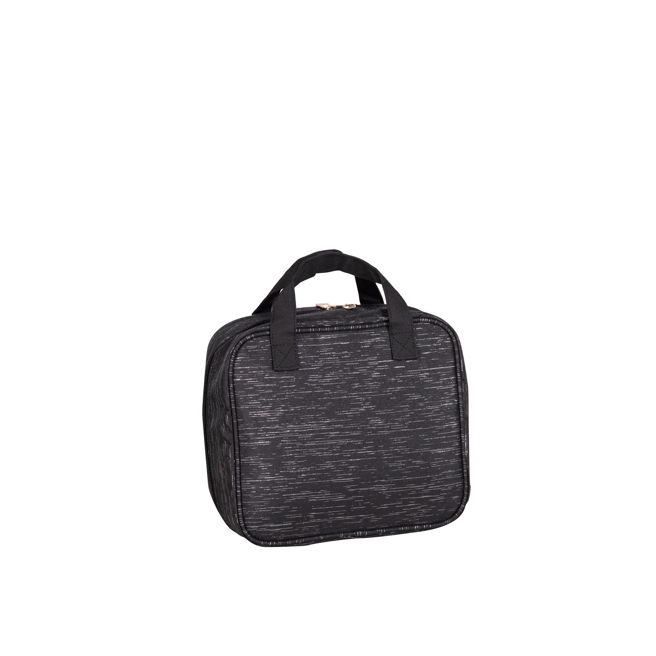 Black travel bag on a white background