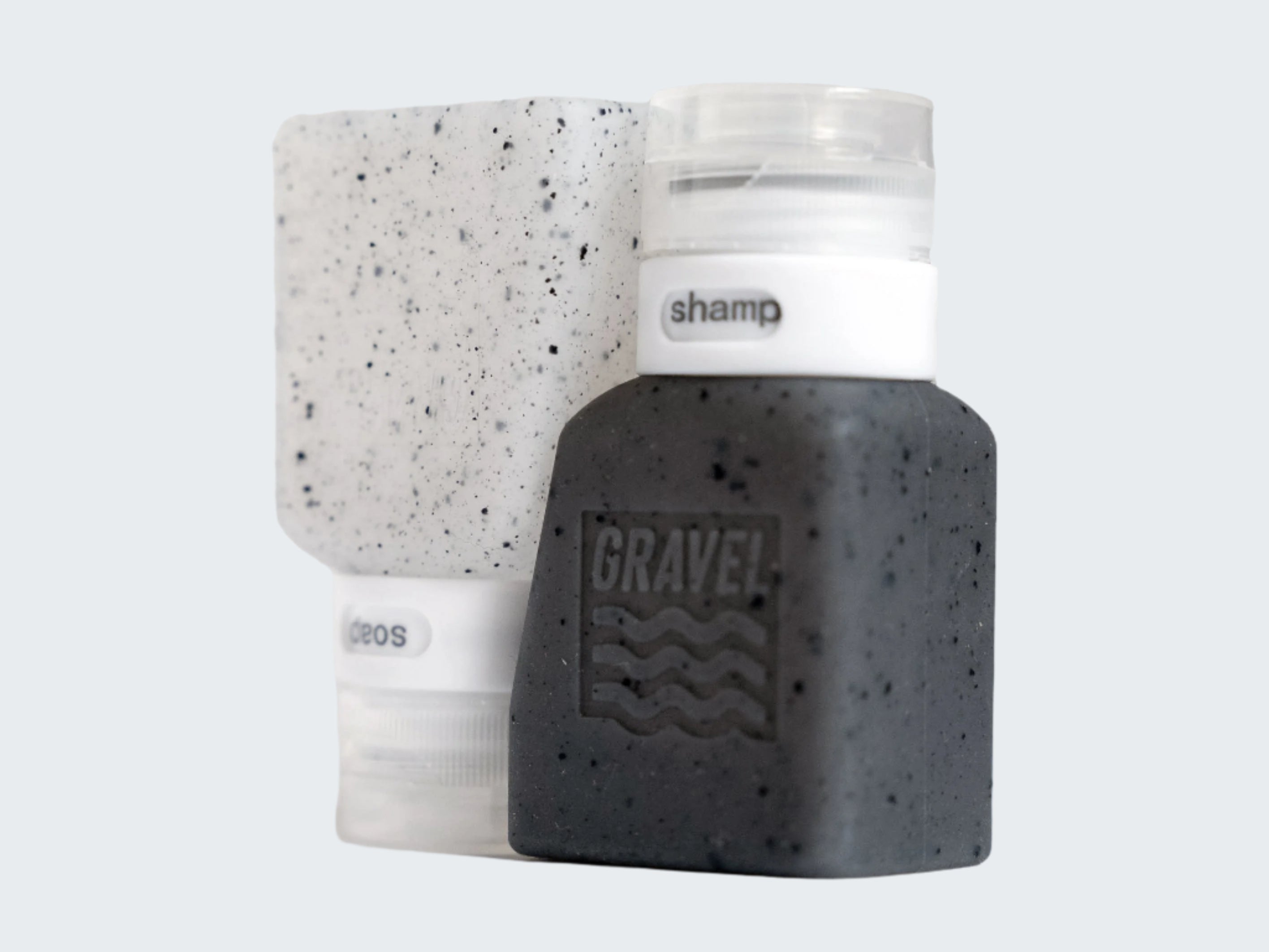 Two bottles with 'Gravel' branding on a white background