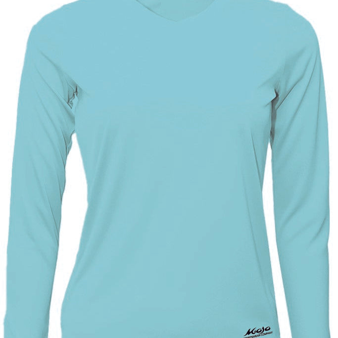 Light blue long-sleeve shirt on a white background
