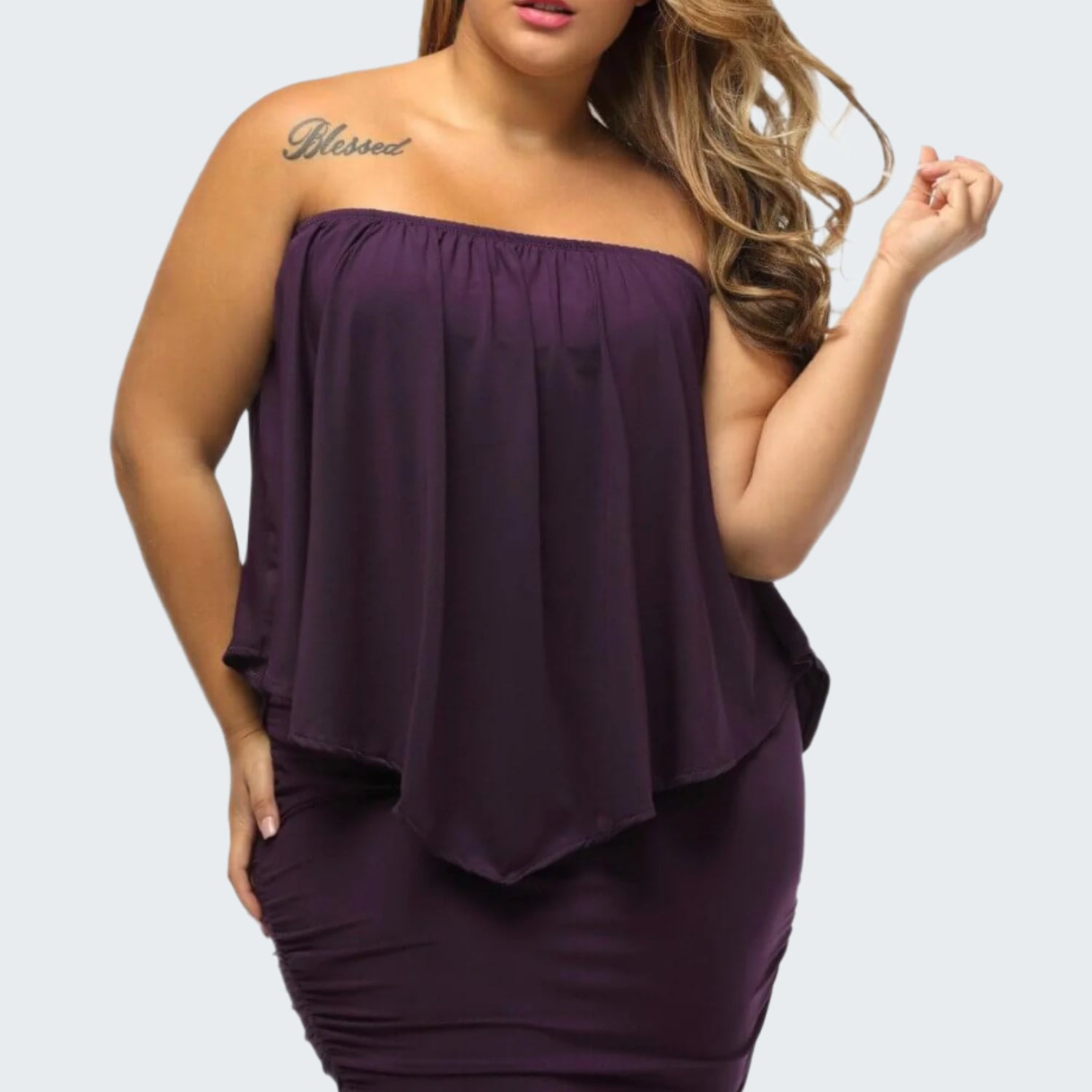Multi-Way Dressing Layered Purple Mini Dress