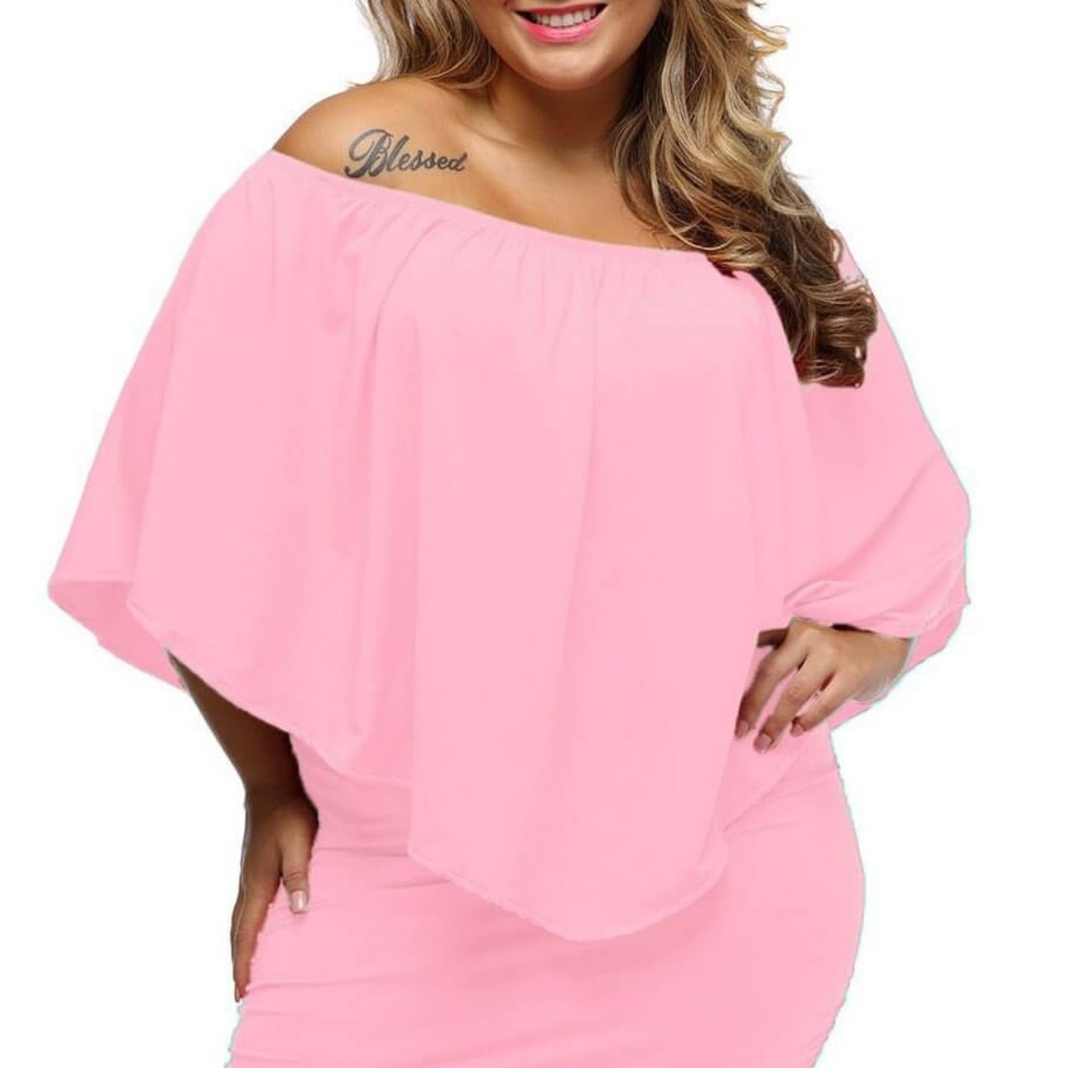 Multi-Way Layered Ruffle Pink Mini Party Dress