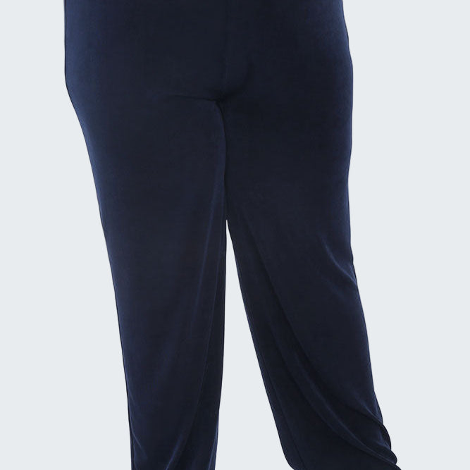Navy blue pants on a white background