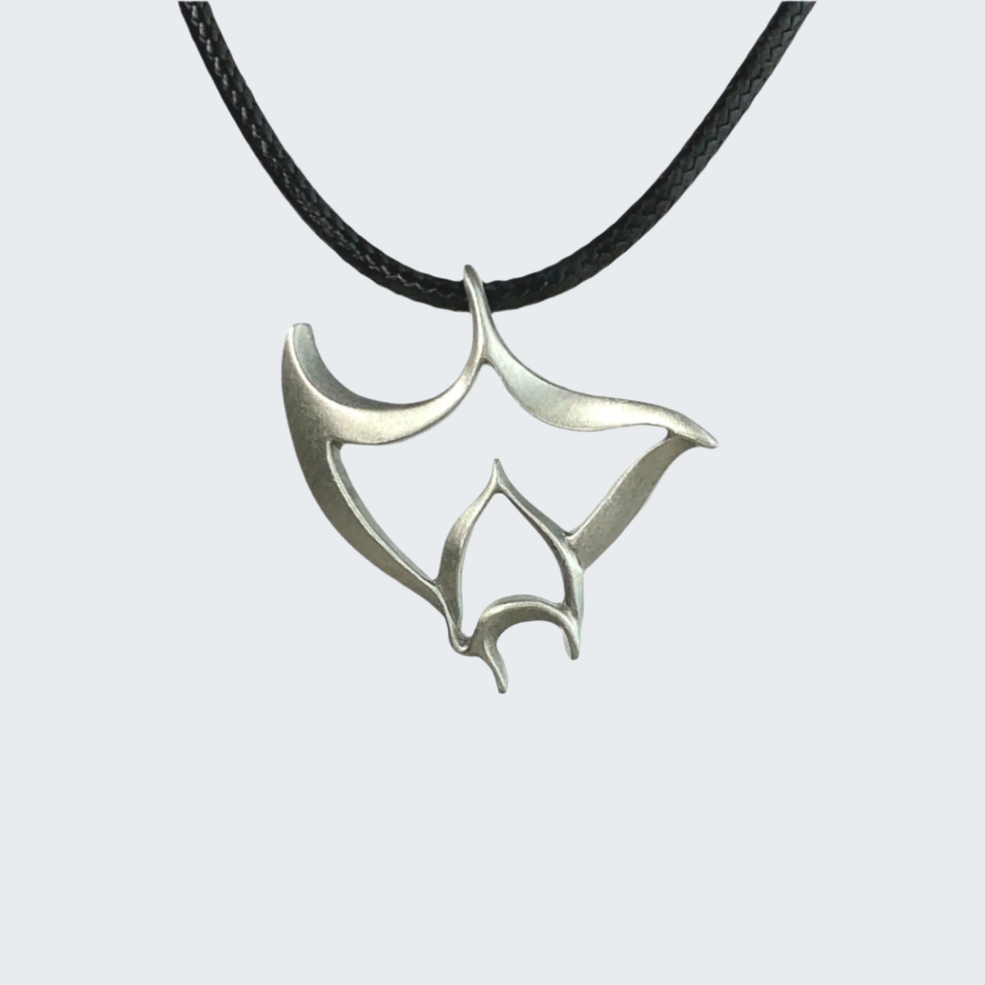 Manta Ray Necklace Pewter Pendant