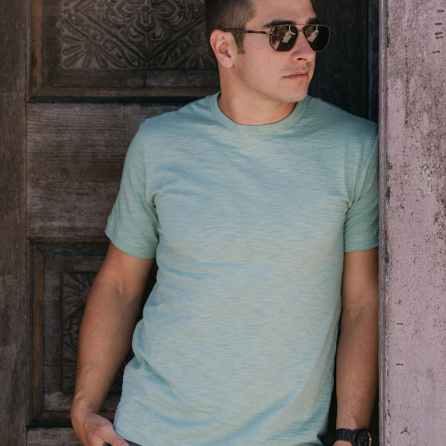 Solid Sage Green Slub Pima Tee