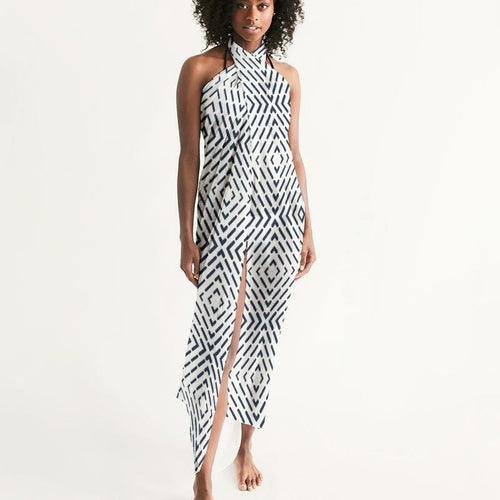 Sheer Abstract Black And White Sarong