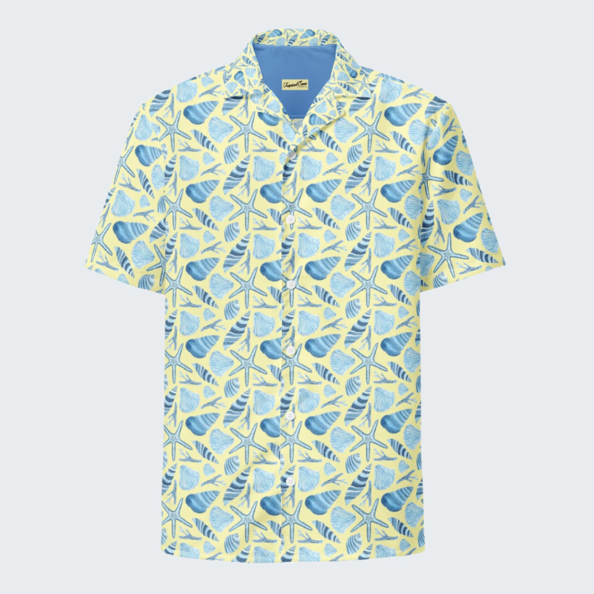 Sunny Shell Button Down Hawaiian Shirt