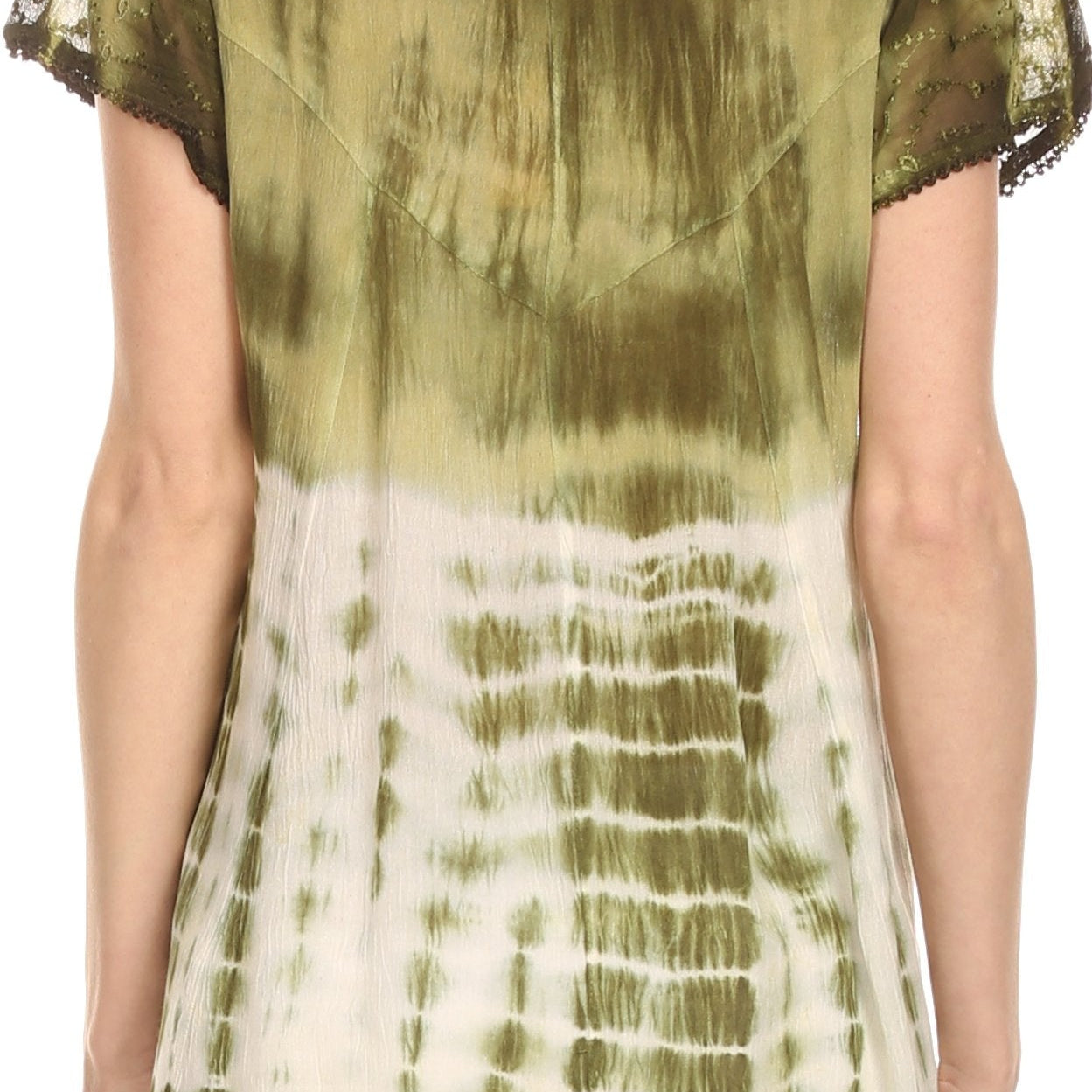 Sakkas - Violet Embroidery Tie Dye Sequin Accents Blouse / Top