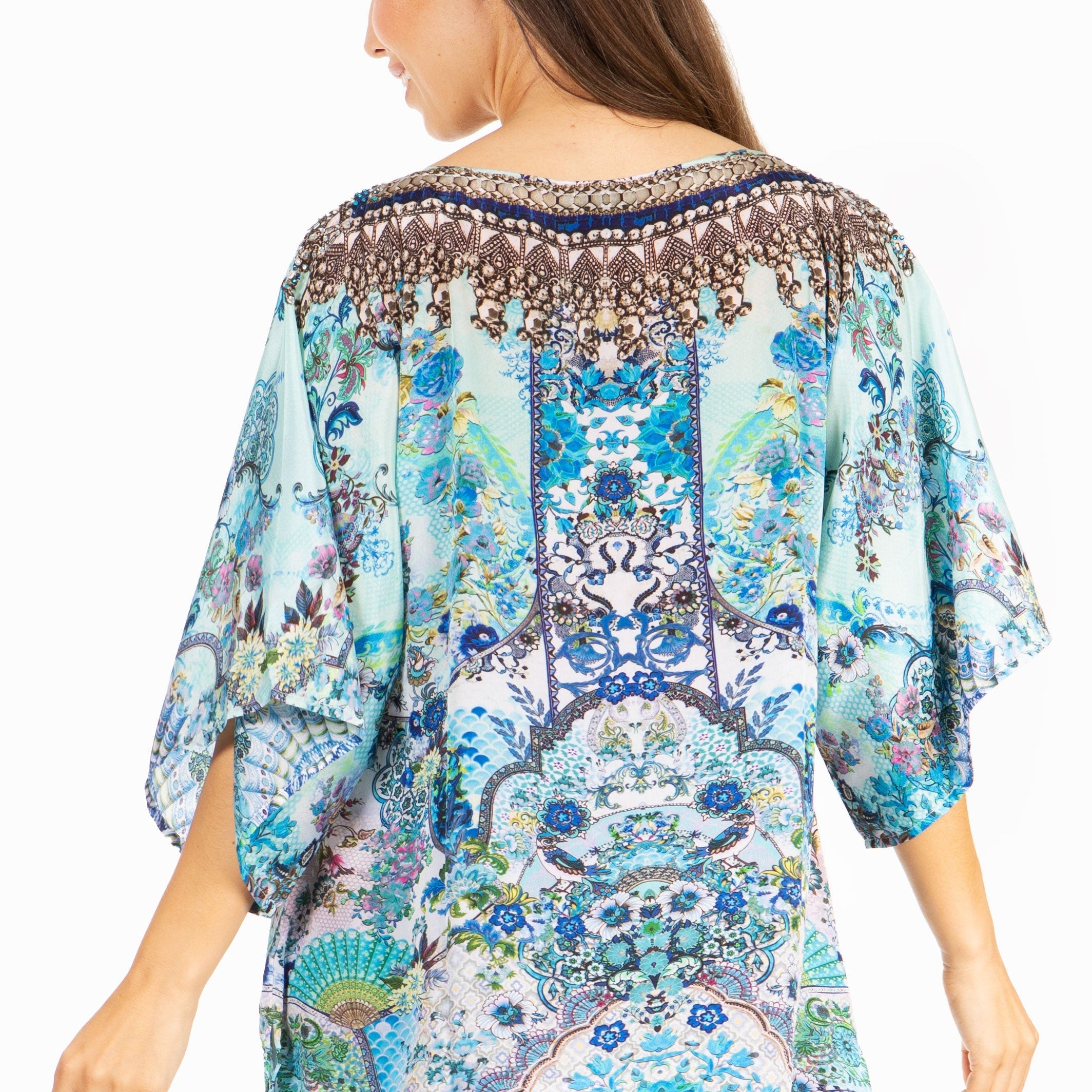 Sakkas - Marina Floral Women's Blouse - Short Sleeve Tunic