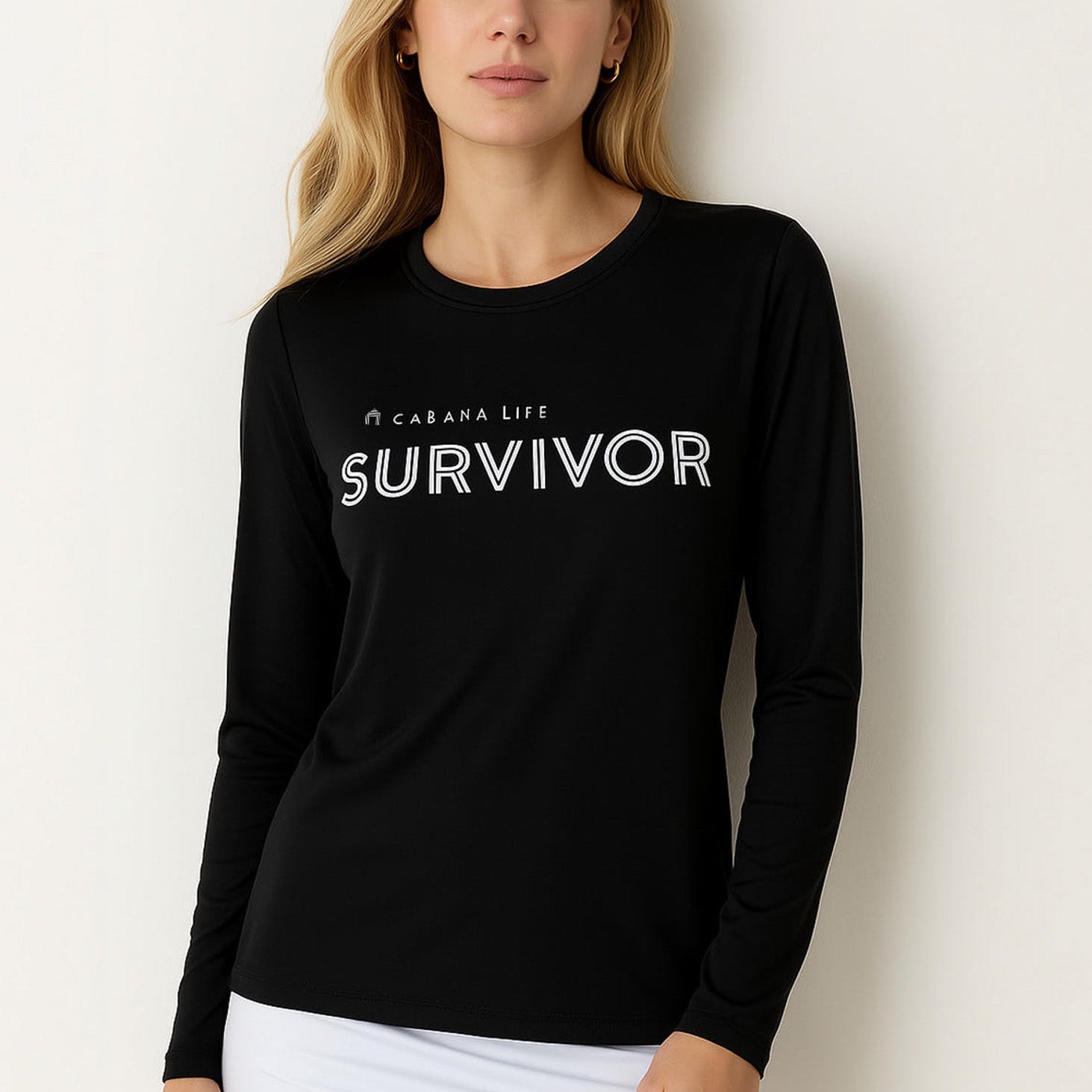 Cabana Life Black Unisex Long Sleeve Survivor Performance Shirt