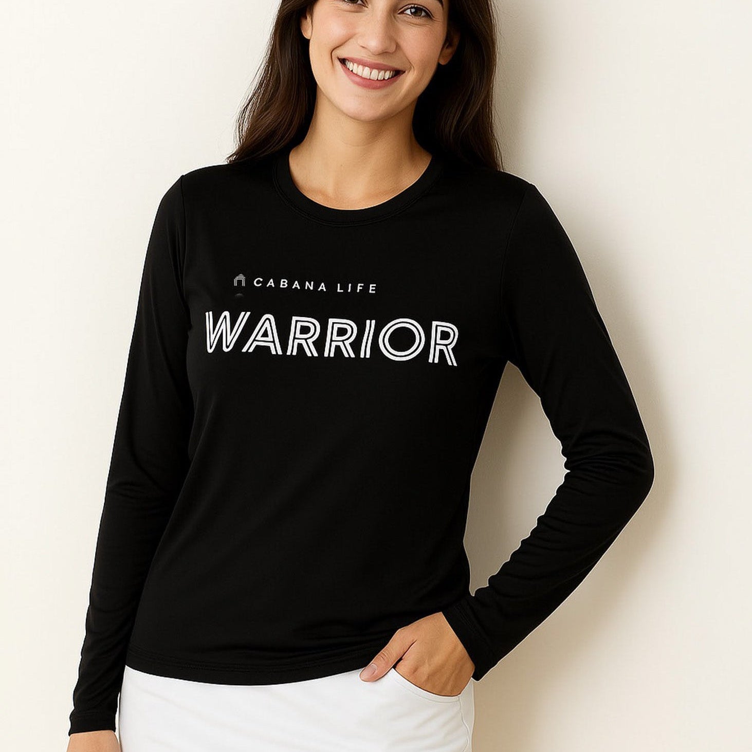 Cabana Life Black Unisex Long Sleeve Warrior Performance Shirt