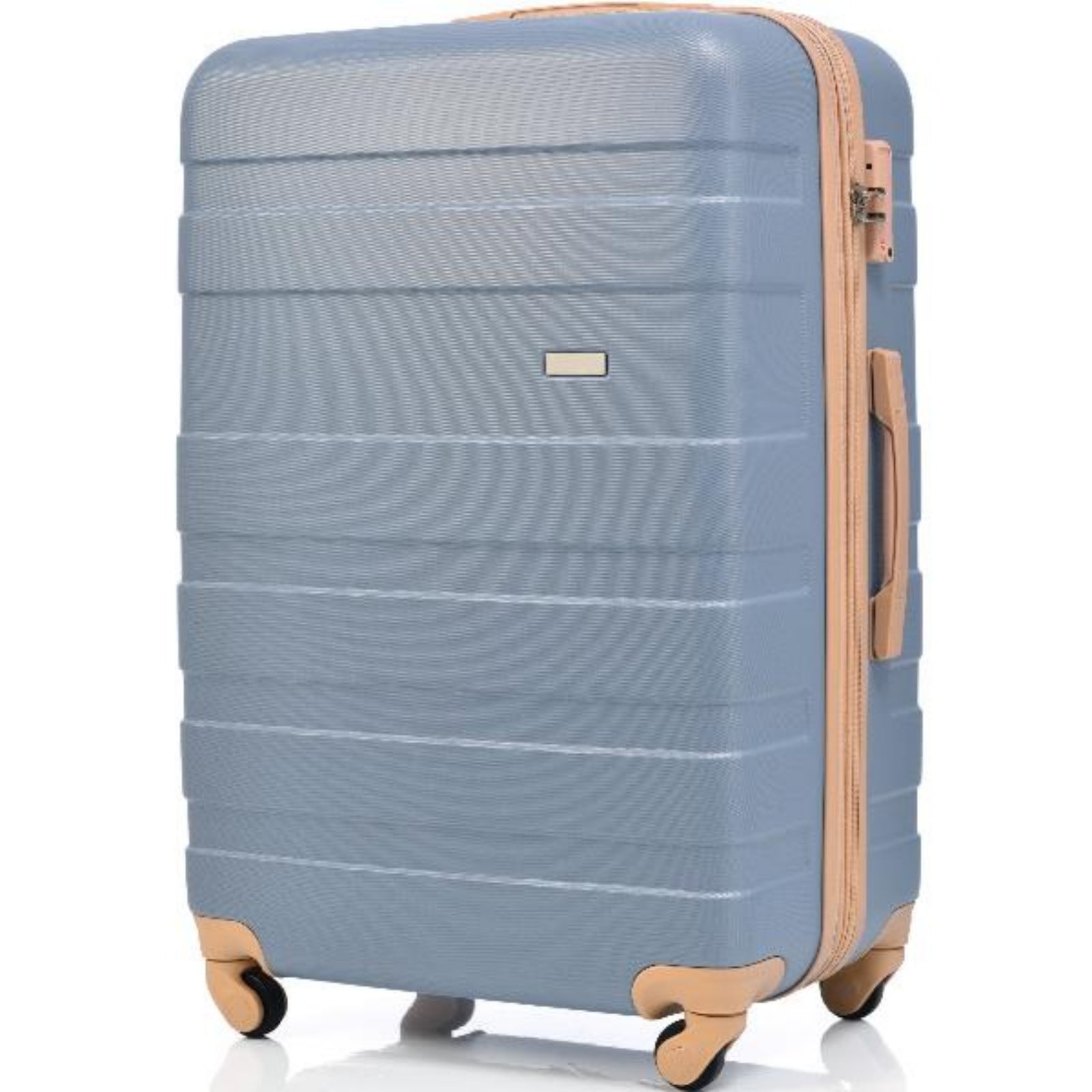 Light Blue Expandable ABS Hardshell Three Piece Luggage Set