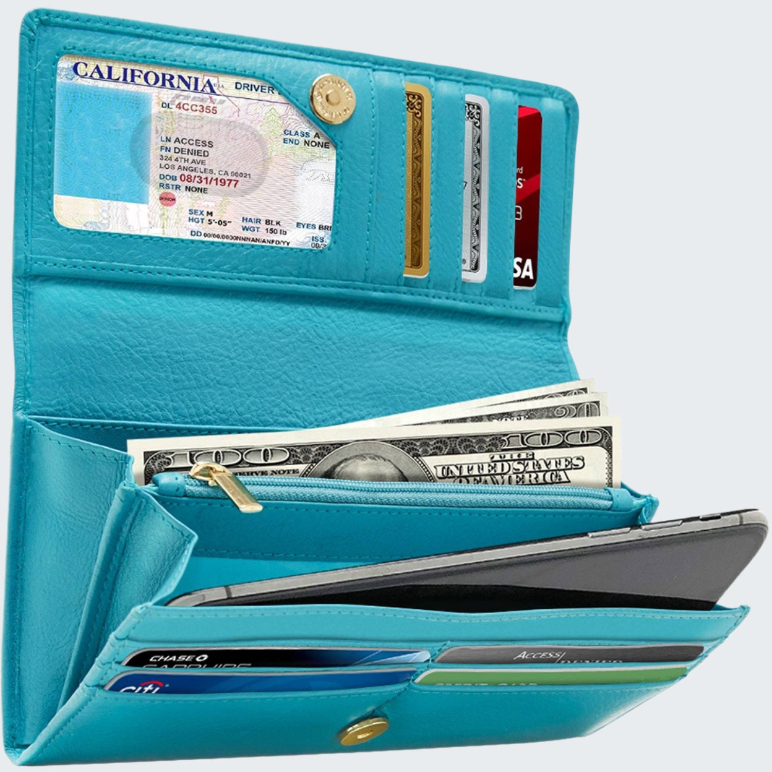 Accordion Clutch With Removable Checkbook Holder